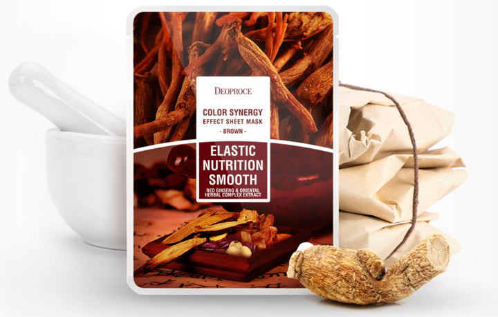 DEOPROCE drėkinanti lakštinė veido kaukė su ženšenio ekstraktu