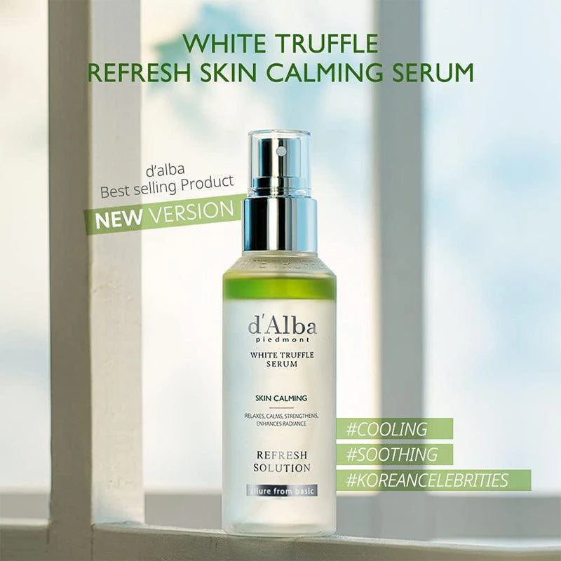 d’Alba White Truffle Purifying & Calming odą raminantis veido serumas su baltuoju trufeliu ir centella ekstraktu, 150ml.