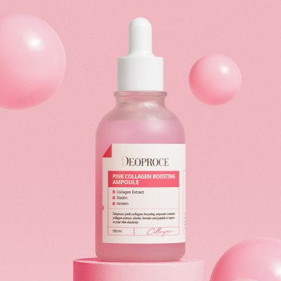 DEOPROCE Pink Collagen Boosting anti-aging serumas su kolagenu, 100ml.