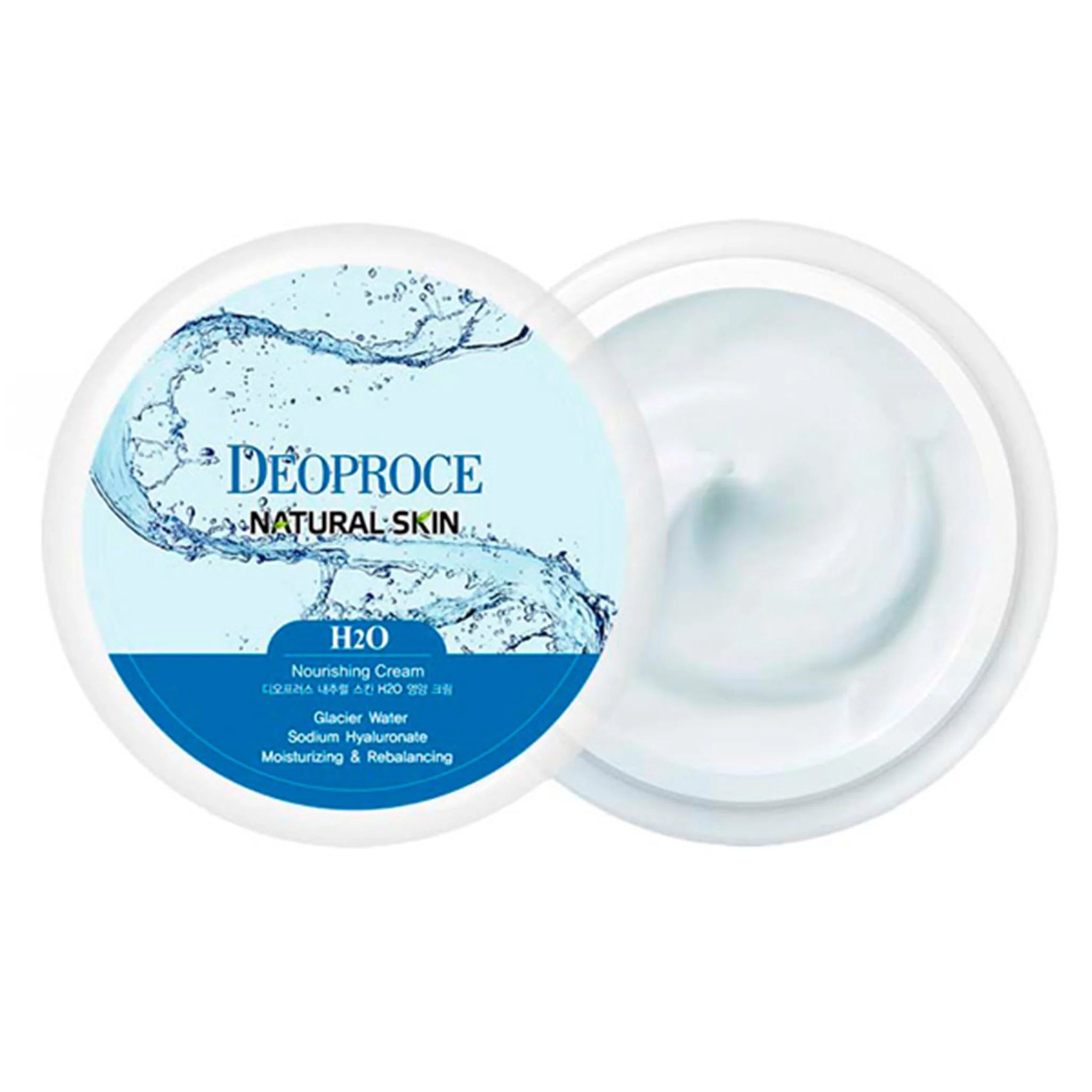 DEOPROCE Natural Skin H2O Nourishing drėkinantis veido kremas su ledynų vandeniu, 100ml.