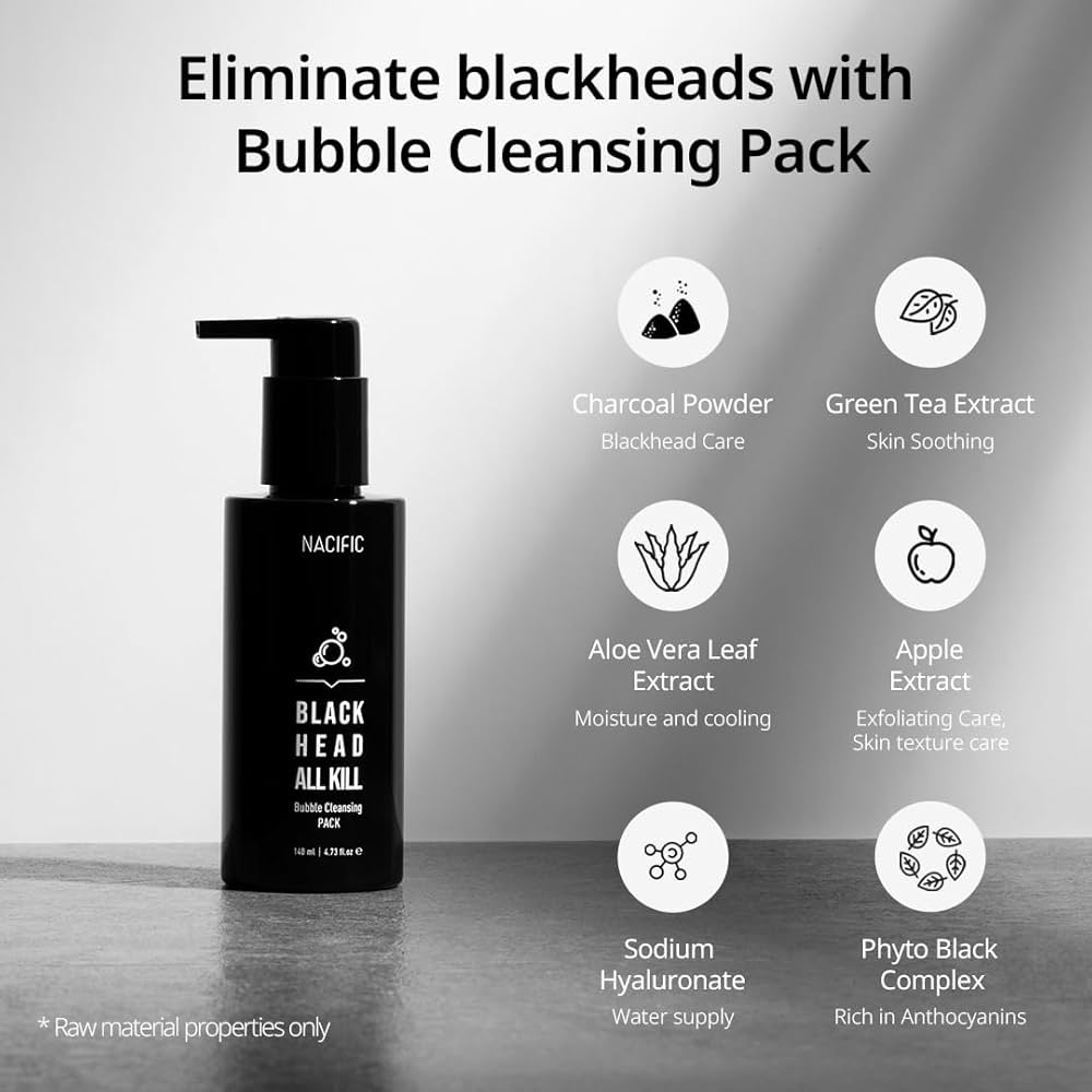 NACIFIC Blackhead All Kill giliai poras valantis prausiklis, 140ml.