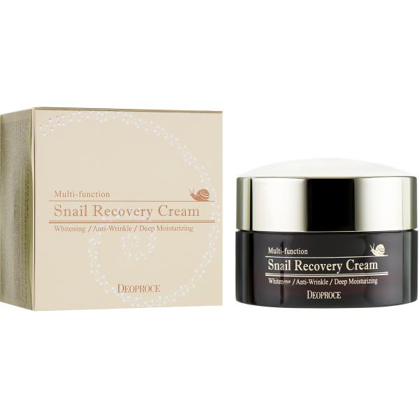 DEOPROCE Snail Recovery multifunkcinis atstatomasis veido kremas su sraigių ekstraktu, 100ml.