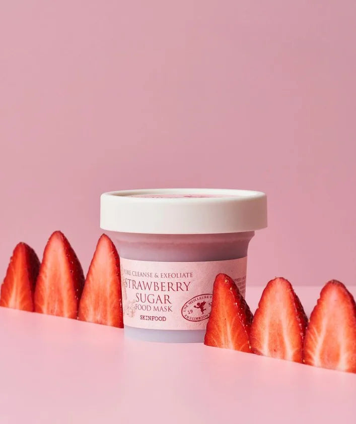 SKINFOOD Strawberry Sugar lūpų šveitiklis, 21ml.