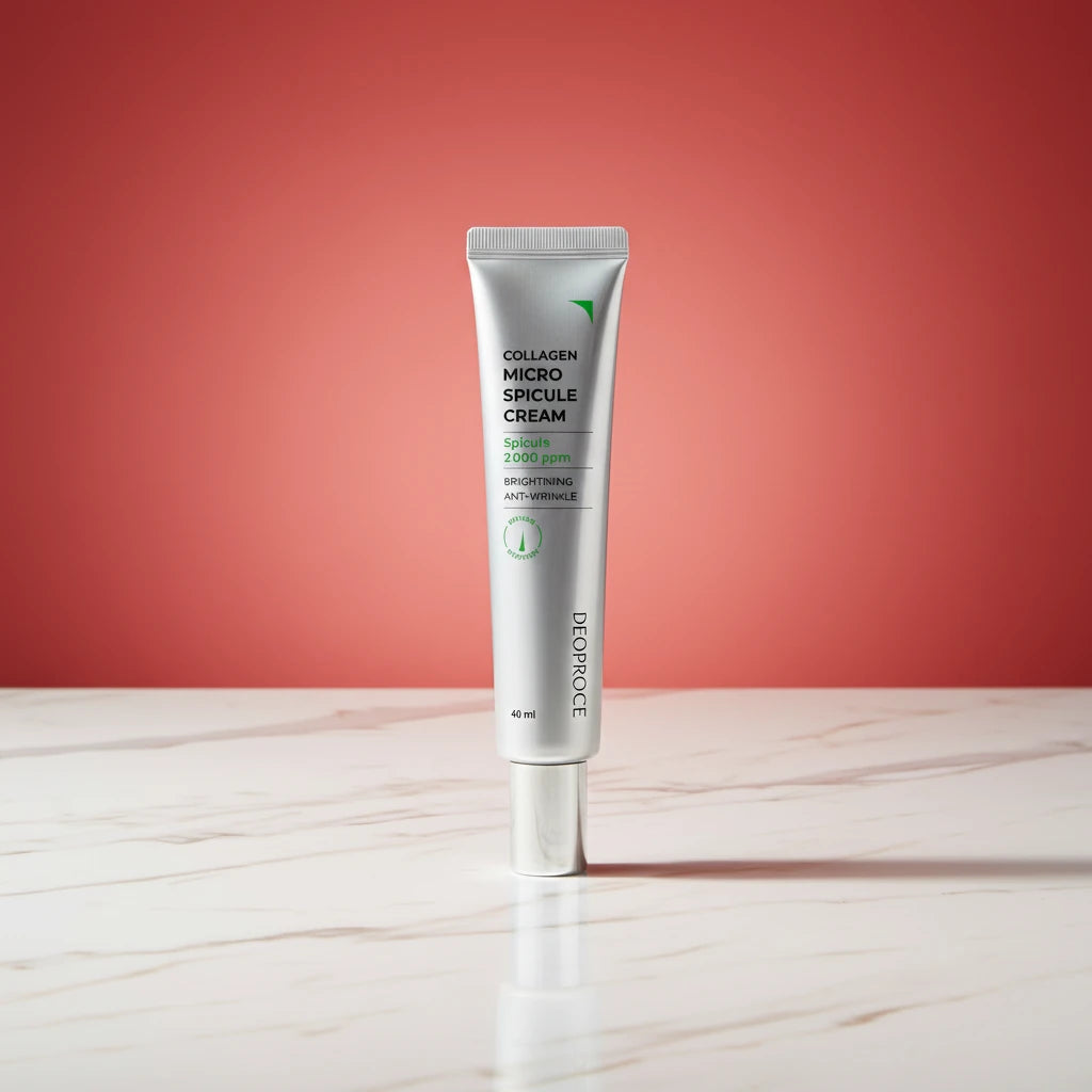 DEOPROCE Collagen Micro Spicule priešraukšlinis veido kremas su mikroadatėlėmis, 40ml.