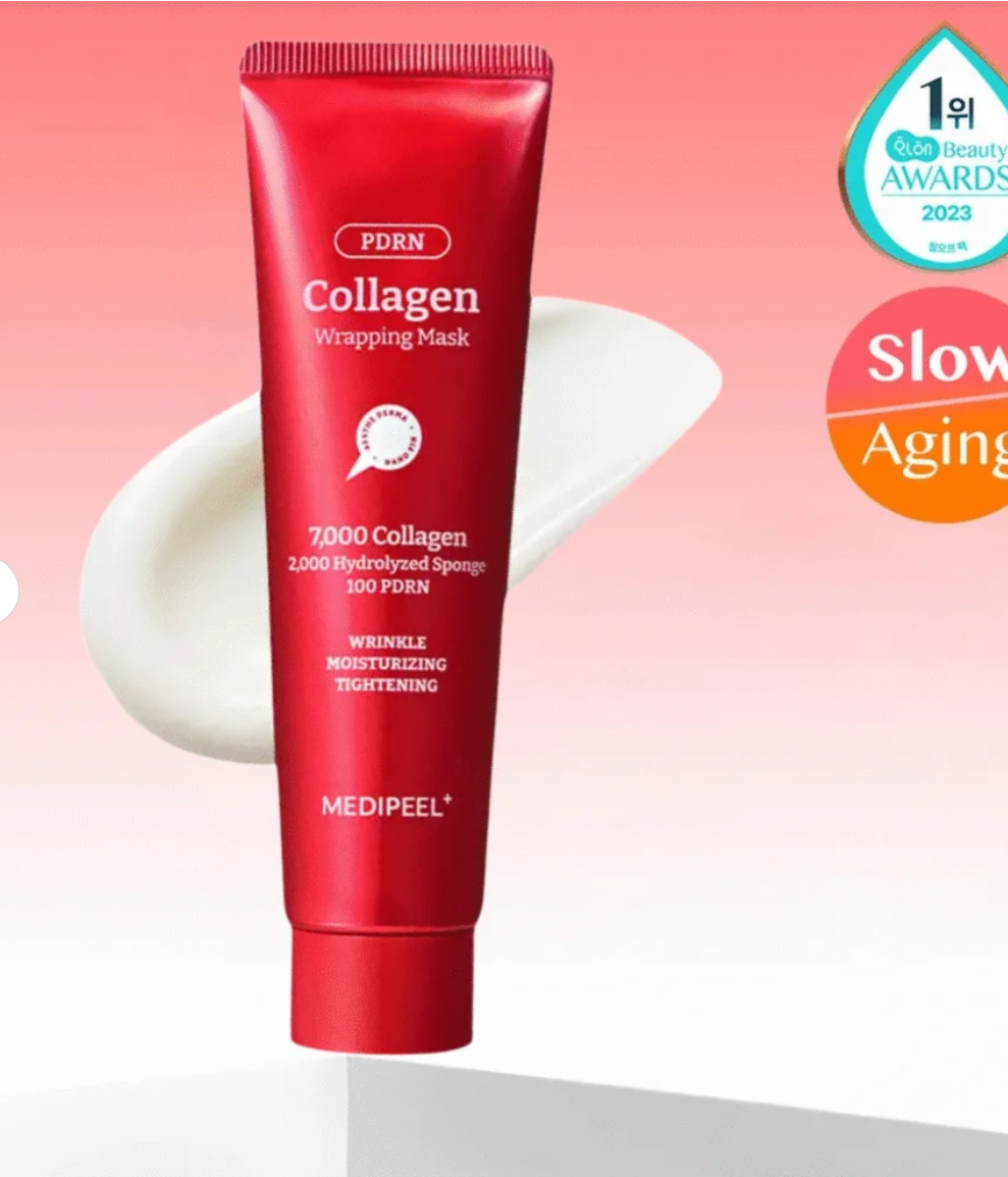 MEDI-PEEL Collagen Glow Wrapping švytėjimo suteikianti veido kaukė su kolagenu, PDRN ir mikroadatėlėmis, 100ml.