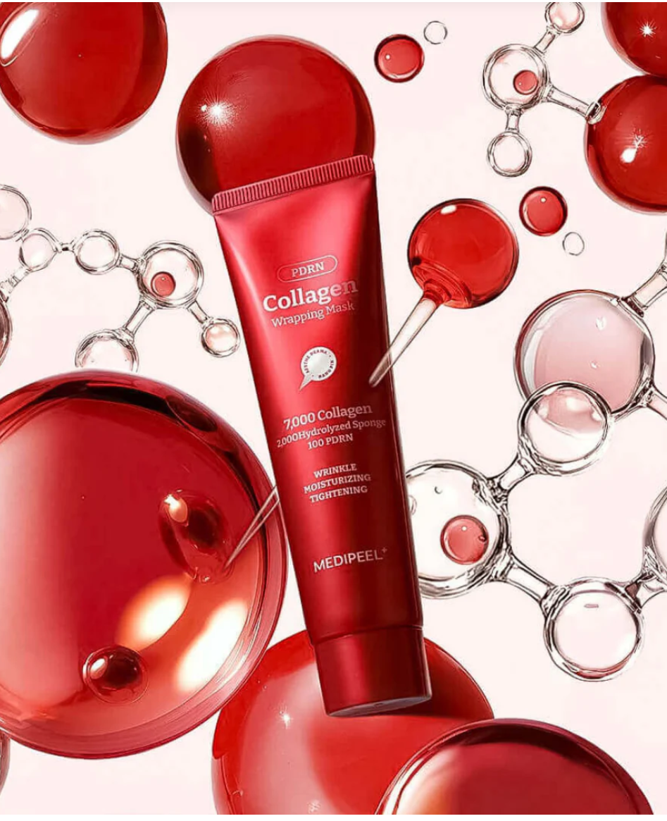 MEDI-PEEL Collagen Glow Wrapping švytėjimo suteikianti veido kaukė su kolagenu, PDRN ir mikroadatėlėmis, 100ml.