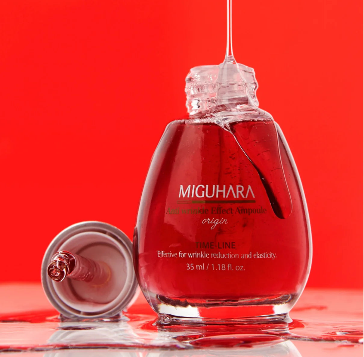 MIGUHARA Anti-Wrinkle Effect priešraušklinis veido serumas, 35ml.