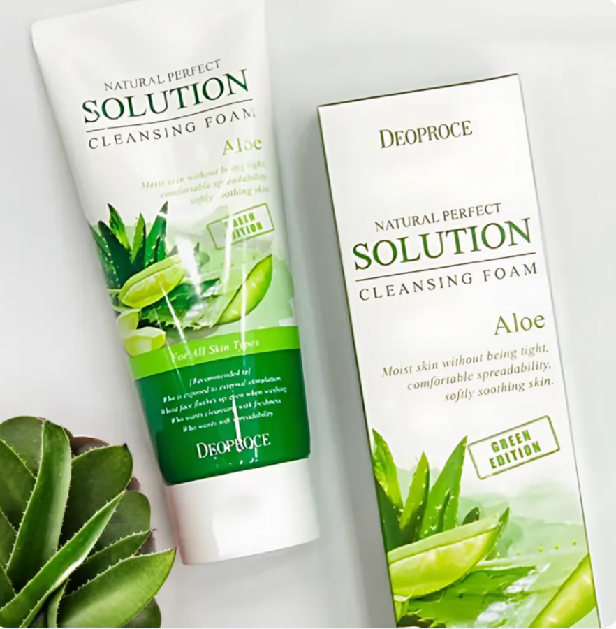 DEOPROCE Natural Perfect Solution veido prausiklis su natūraliu alijošiaus ekstraktu, 170ml.