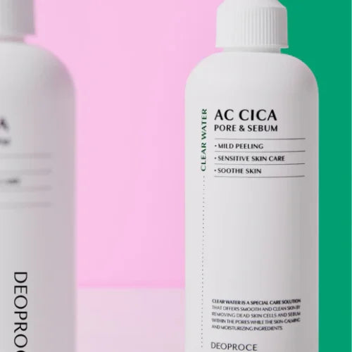 DEOPROCE AC CICA Pore & Sebum poras sutraukiantis valomasis vanduo su Centella ekstraktu, 150ml.