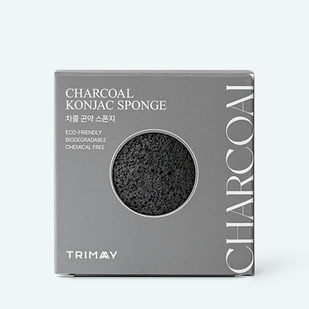 TRIMAY Charcoal Konjac Sponge veido prausimosi kempinėlė su aktyviąja anglimi
