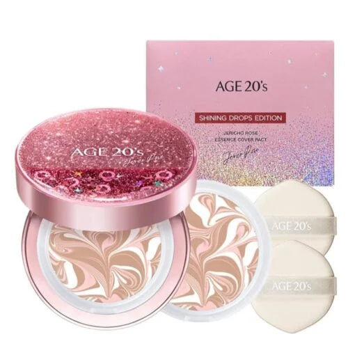 AGE20's Shining Drop limituoto leidimo, drėkinantis makiažo pagrindas-kušonas, + 2 papildymai (23 spalva)