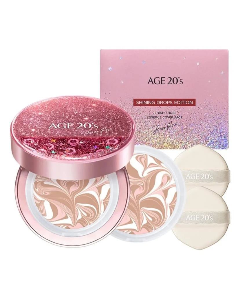 AGE20's Jericho Rose Essence limituoto leidimo, drėkinantis, švytėjimo suteikiantis makiažo pagrindas-kušonas, +papildymas (21 spalva)