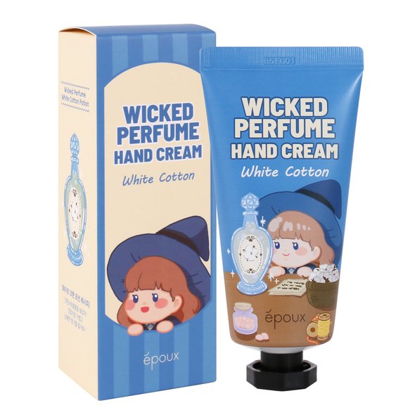 EPOUX Wicked Parfume White Cotton maitinamasis rankų kremas su medvilnės ekstraktu, 80ml.