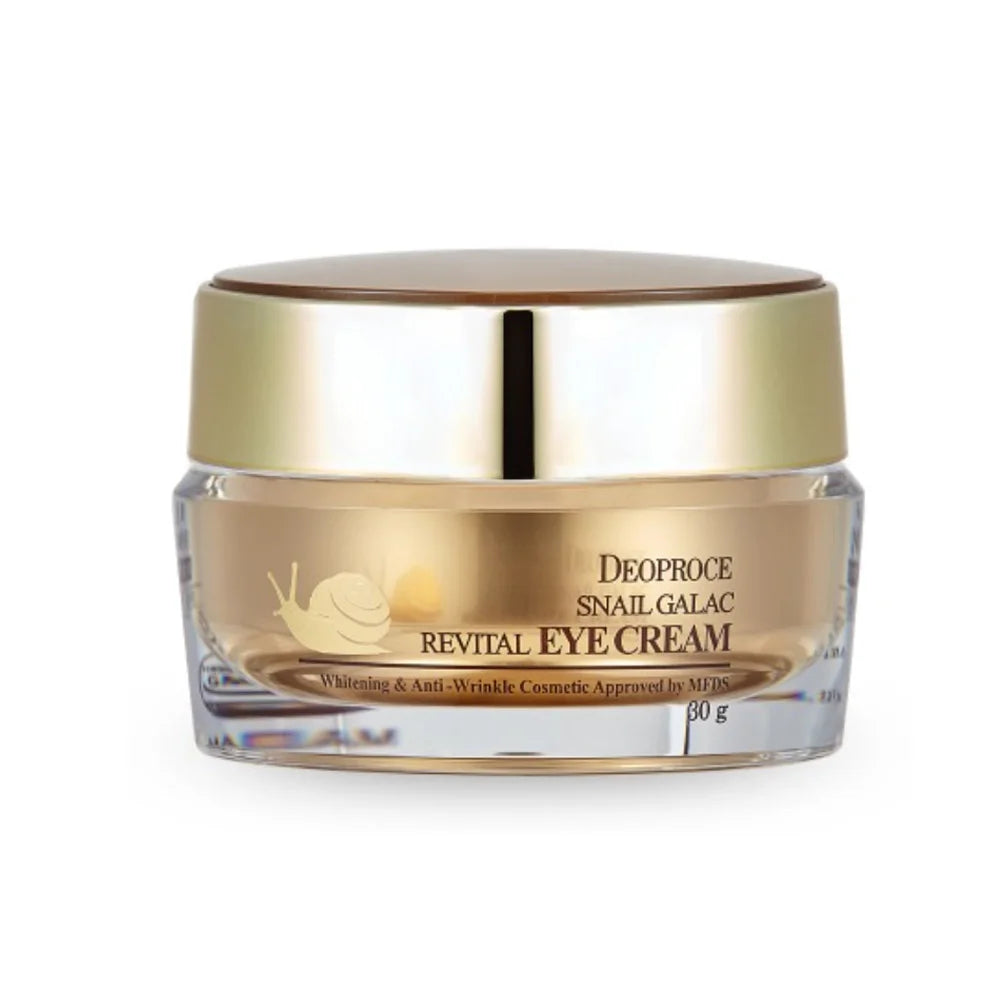 DEOPROCE Snail Galac Revital paakių kremas su sraigių mucinu, 30ml.