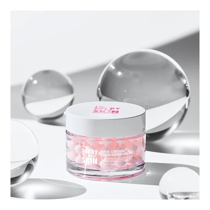 I'M SORRY FOR MY SKIN Age Capture kapsulinis, raminamasis veido kremas, 50ml.