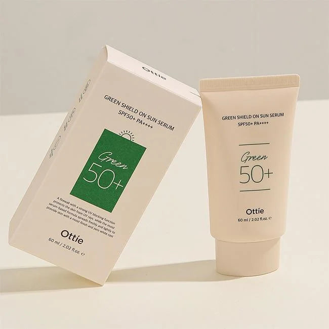 OTTIE Green Shield apsauginis kremas nuo saulės SPF50+, 60ml.