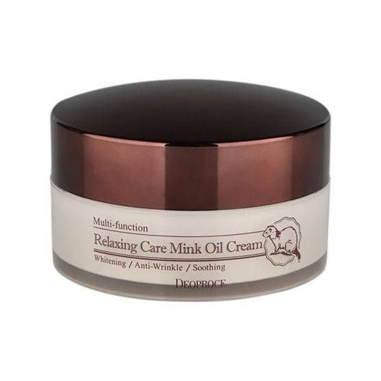 DEOPROCE Relaxing Care Mink Oil intensyviai maitinantis veido kremas, 100ml.